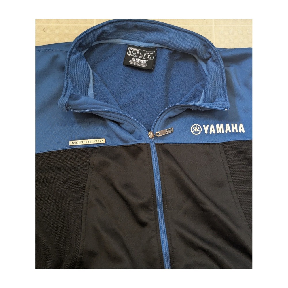 Factory Effex X Yamaha Men's Large Track Jacket Blue Black Full Zip Moto Racing
